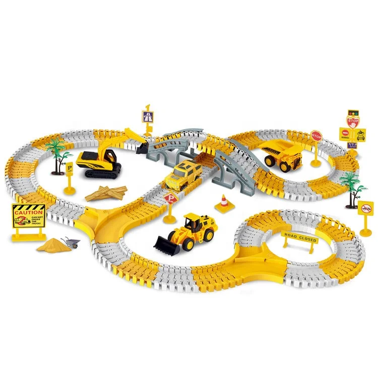 Children STEM Educational toys Construction Race Tracks Electric Engineering Track Car Railway Vehicles Slot Toy for kids play