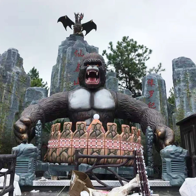 2022 hot selling portable amusement park rides equipment theme park good quality news design 30 people kingkong ride