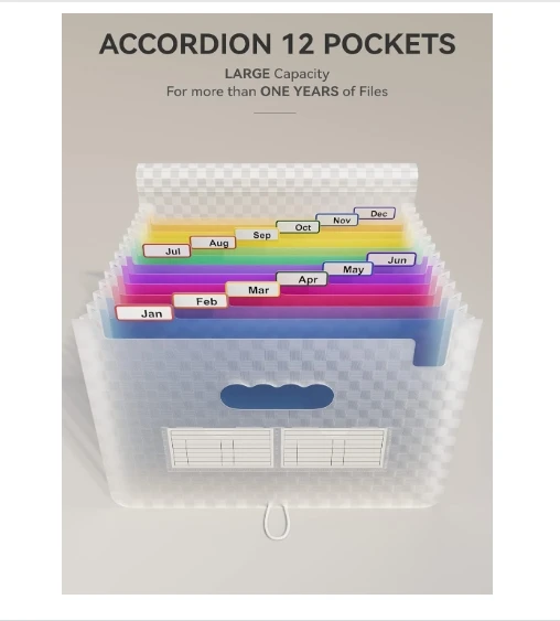 Portable Useful  Office file Organizer Pockets Accordion File Organizer Expanding File Folders