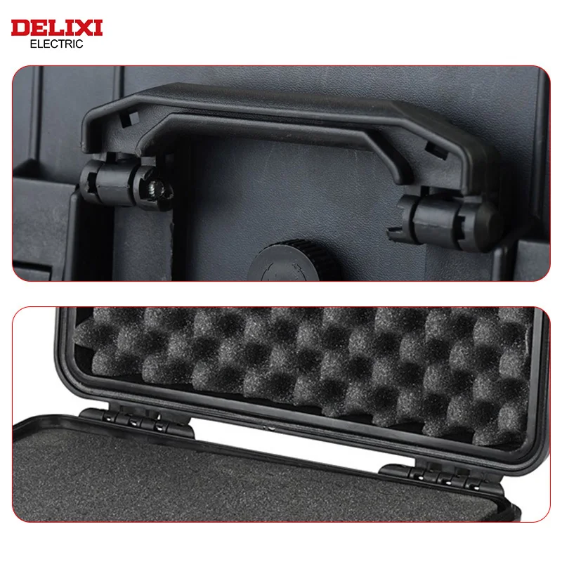 Delixi Electric Hardware Tool Box Plastic Waterproof Tool box Black