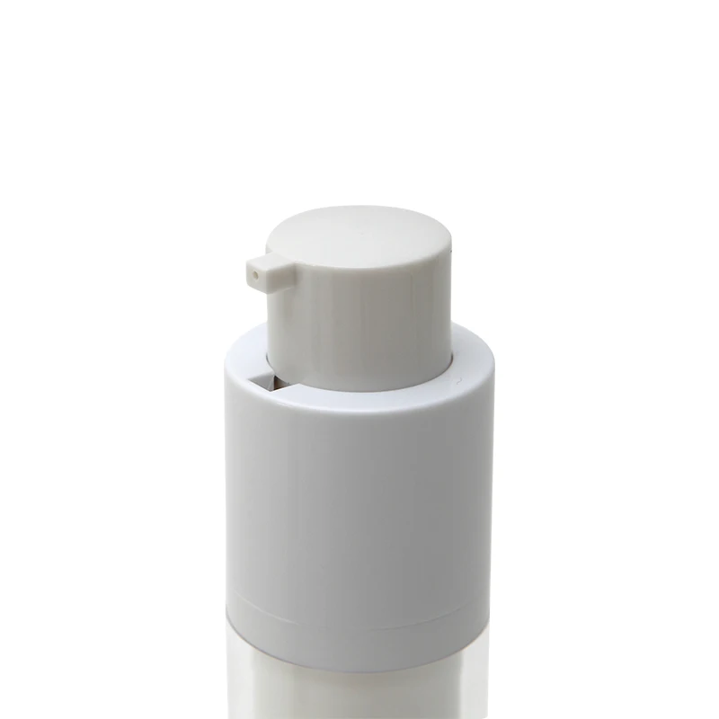 Offering 15ml 30ml 50ml White  Color Up-down Top and Bottom Twist Up Plastic Cosmetic Airless Pump Bottle