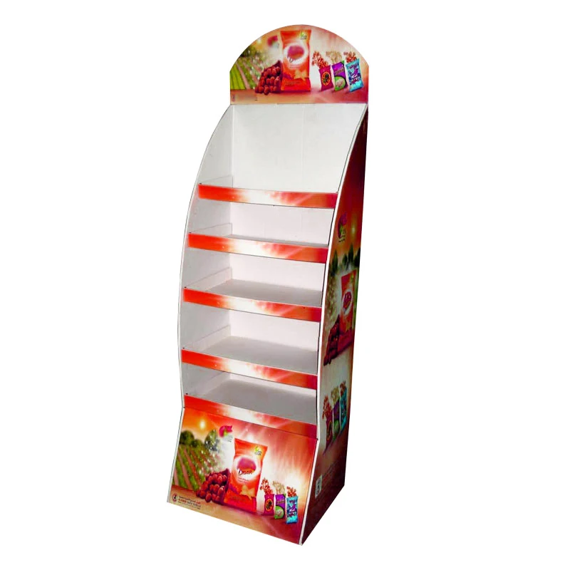 Customized Pdq Cardboard Retail Store Paper Display Stand Promotional Biscuits Display Stand And Perfume Display Stand