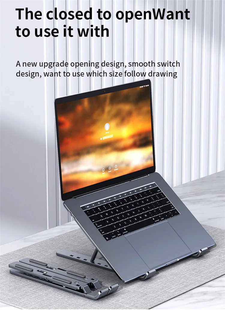 New Design 3 in 1 Multifunction Adjustable Ergonomic Portable Aluminum Laptop Desk Stand For Ipad /Computer /Macbook