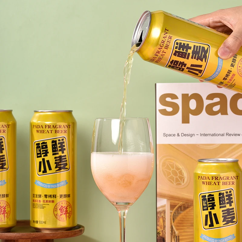 Powerful And Refreshing Taste Preferred Raw Material Brewery Craft Wheat Beer 500ml*12/carton Pasteurization Beer In Cans