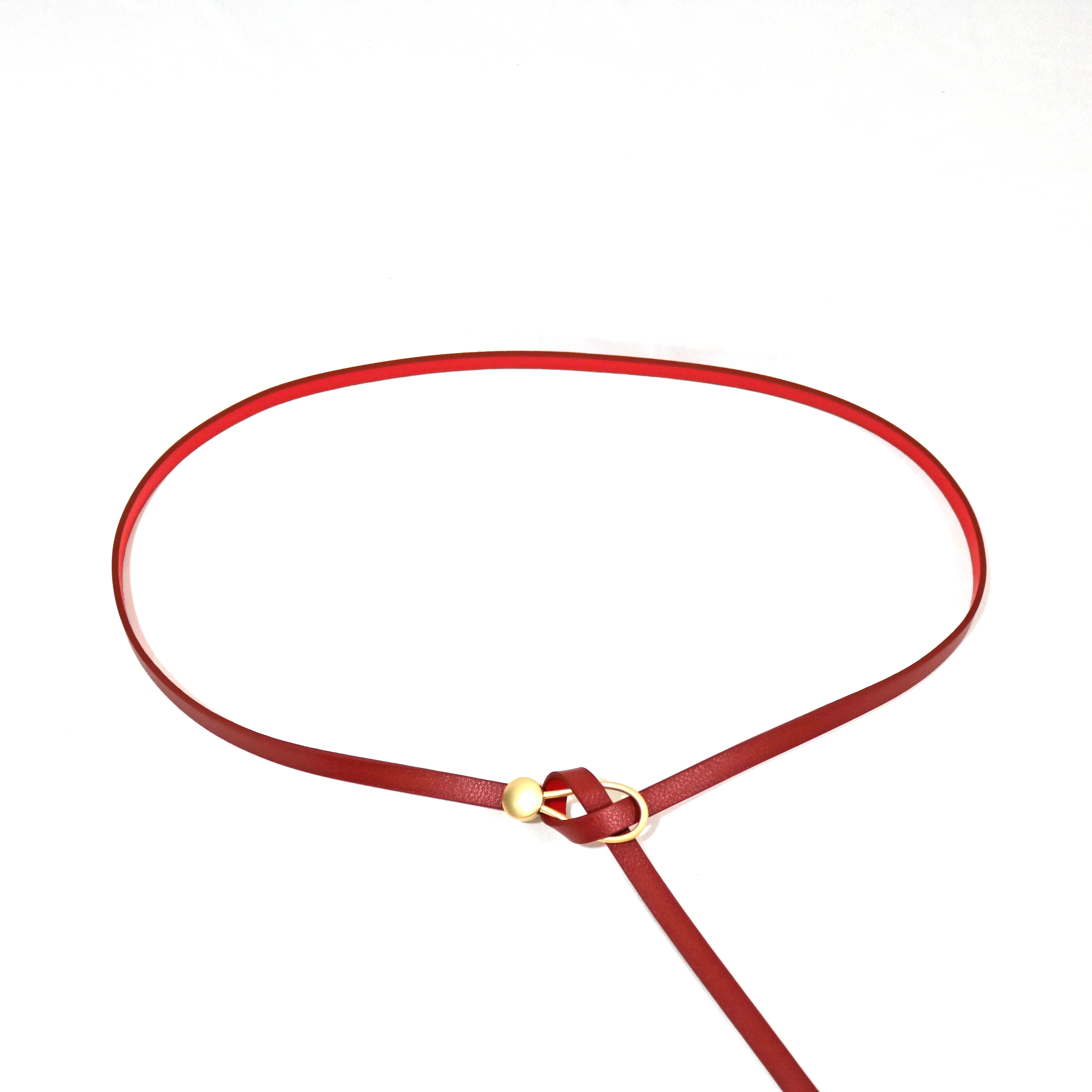 
High Quality Fashion Ladies Bow Design Splendid Buckles Belt Genuine Leather Thin Belt 