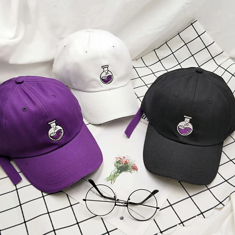 Adult fashion Korean cartoon bottle embroidery baseball cap all-match casual cap