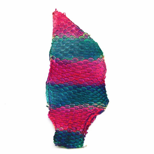 Rainbow Tilapia Fish Skin Leather with glossy finish