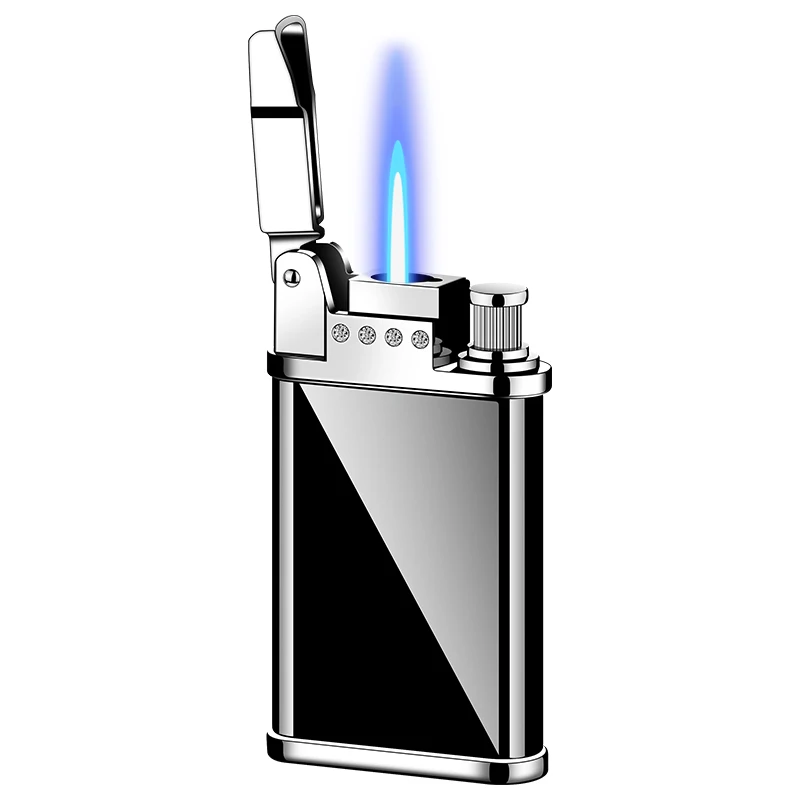 Hot sale windproof lighter lighters custom logo blue flame for cigarette