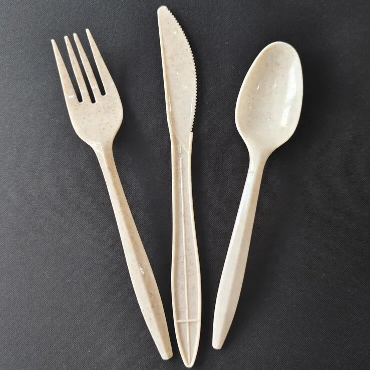 Wholesale biodegradable corn starch  plastic knife fork spoon eco- friendly plastic cutlery  compostable plastic tableware