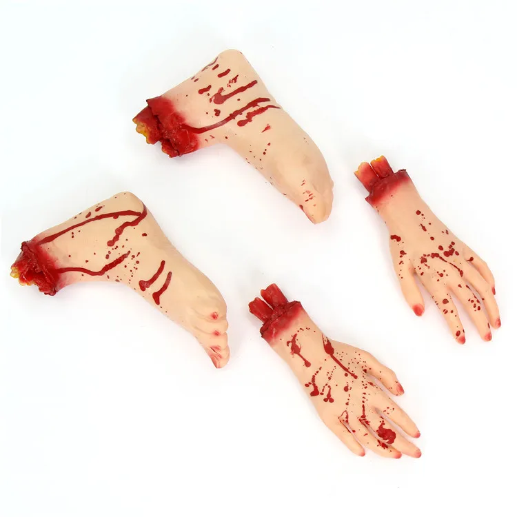 
Hot Selling Broken Finger Foot Blood Halloween Severed Bloody Hand Novelty Dead Broken Hand 