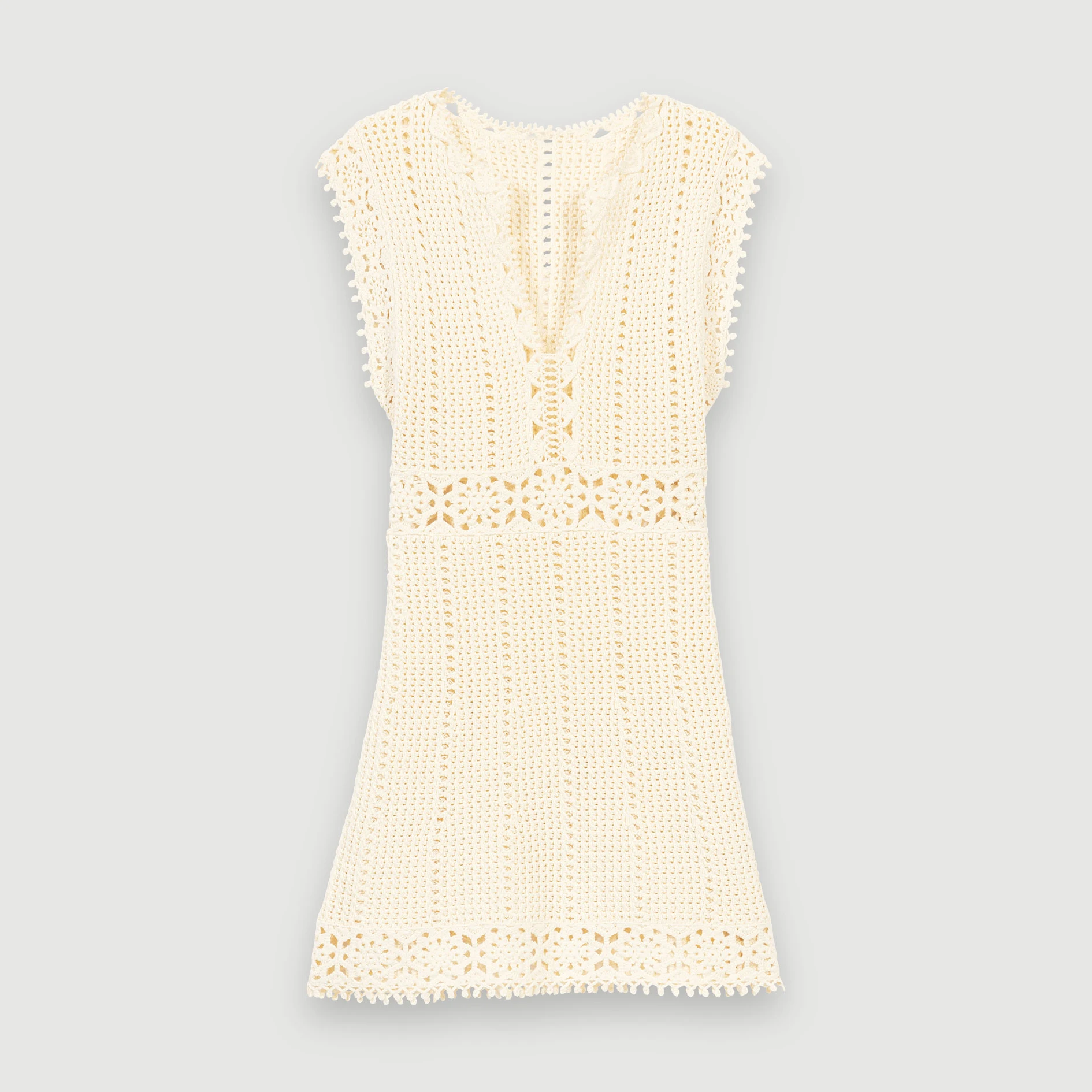 Short Sleeves Open Collar Lined Short Knit Ladies Dress Hollow Out Oem Custom Casual Eleg Womens Clothing