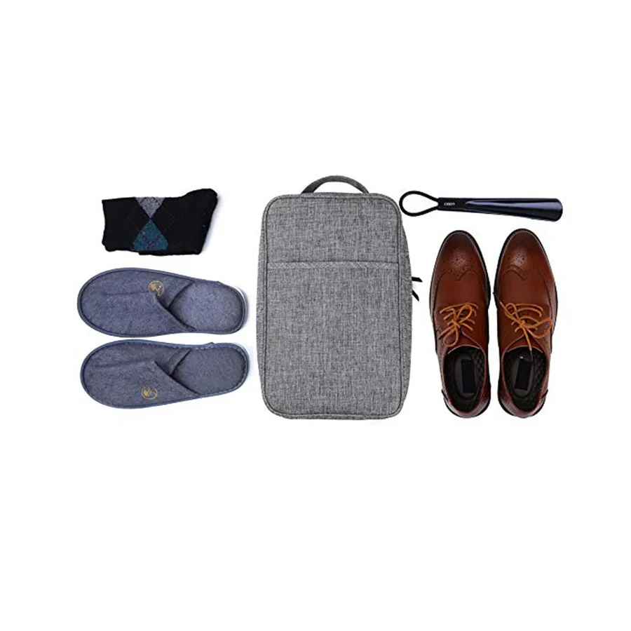 Z245 Waterproof PVC Men Leather Shoe Bag for Luggage Business Travel Easy Carry Smooth Zipper Closure Luggage Shoe Bag