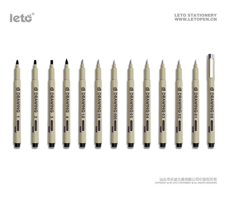 Leto Drawing Pen Sets Black Multiliner