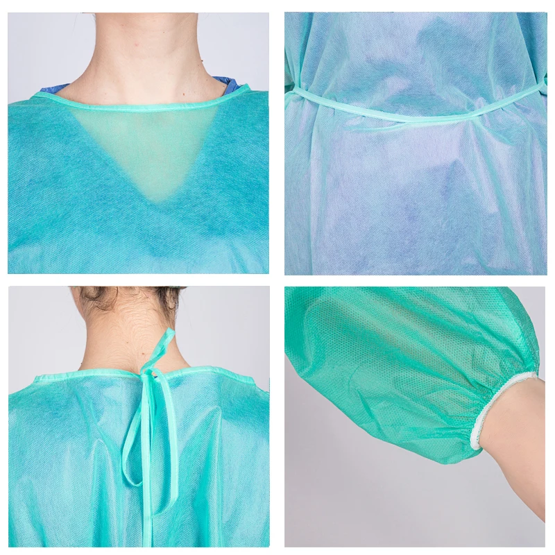 20gsm 25gsm 30gsm 35gsm PP Isolation Gown Polypropylene Long Sleeve Doctor Disposal Medical Gowns