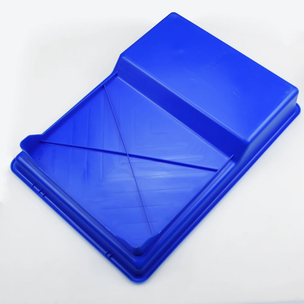 
multifunction 9 inch blue plastic paint roller tray kit with brush 