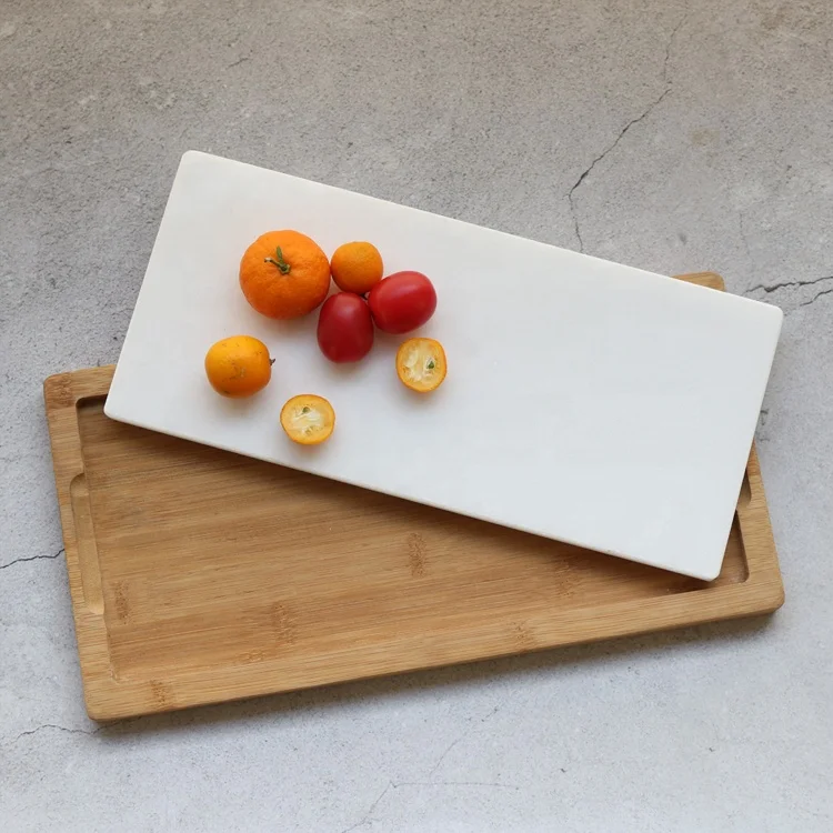 Creative Natural Rustic Handmade Marble Wooden bamboo Cutting Cheese Board and knife set