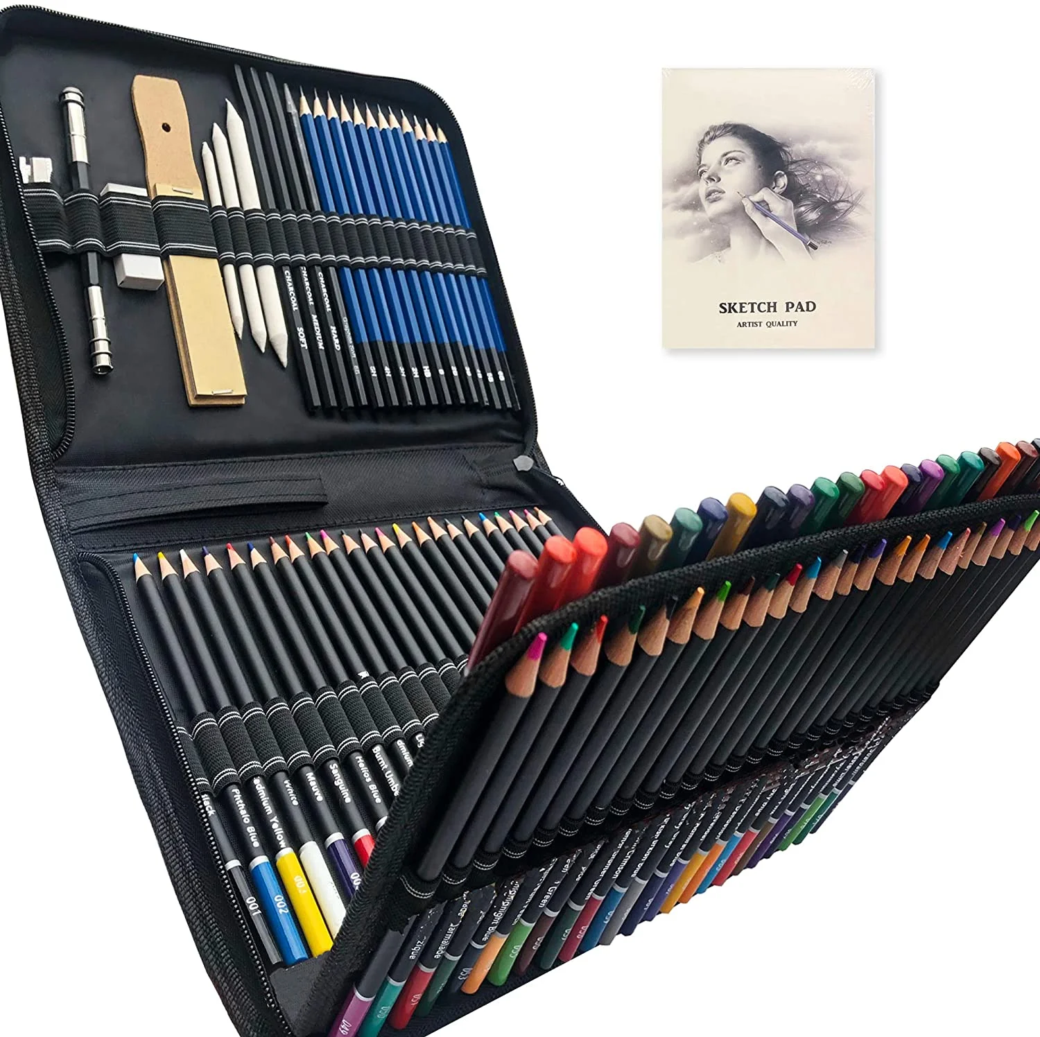 Portable Cheap Canvas 96 Color Color Pencil Sketch Watercolor Art Paint Set