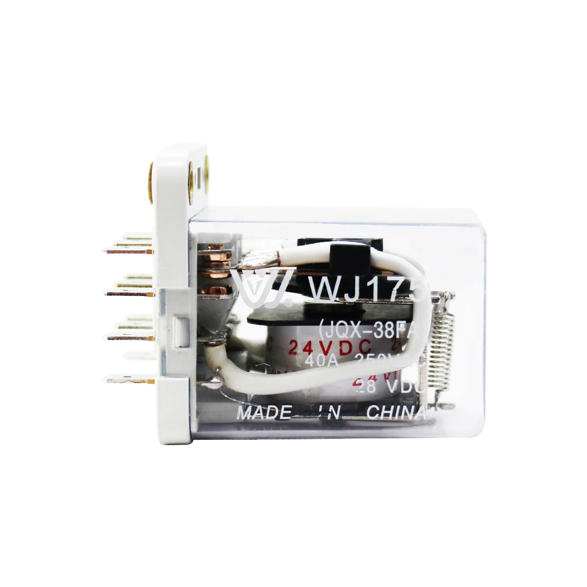 40ampere general purpose relay JQX-38F 40a relay silver alloy contact transparent 3 Phase Control protector 12v relays