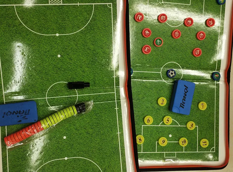 folding portable magnetic football soccer coaching tactics board with zip strategy teaching clipboard with eraser and marker pen