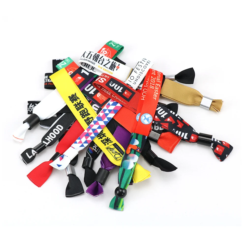 Fabric wristband woven wristband for events fashion ribbon wrapped bangle bracelet for promotion