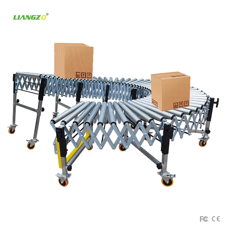 Retractable and Movable Non-power Carton Roller Conveyor Lagging or Not