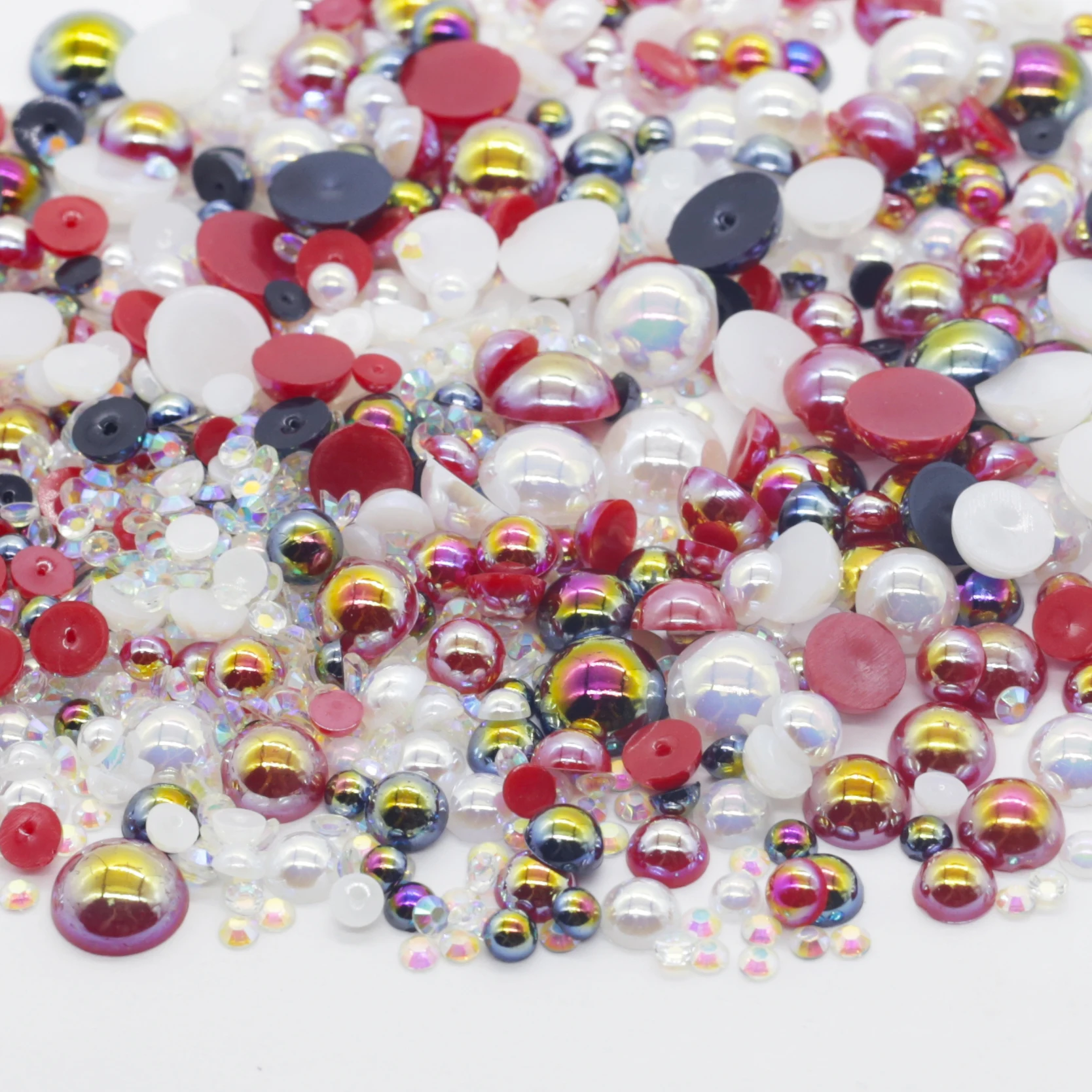 XULIN Glitter Non Hotfix Flatback Colorful Rhinestones Mix Pearl Beads For Handmade Art Decorations DIY Tumbler