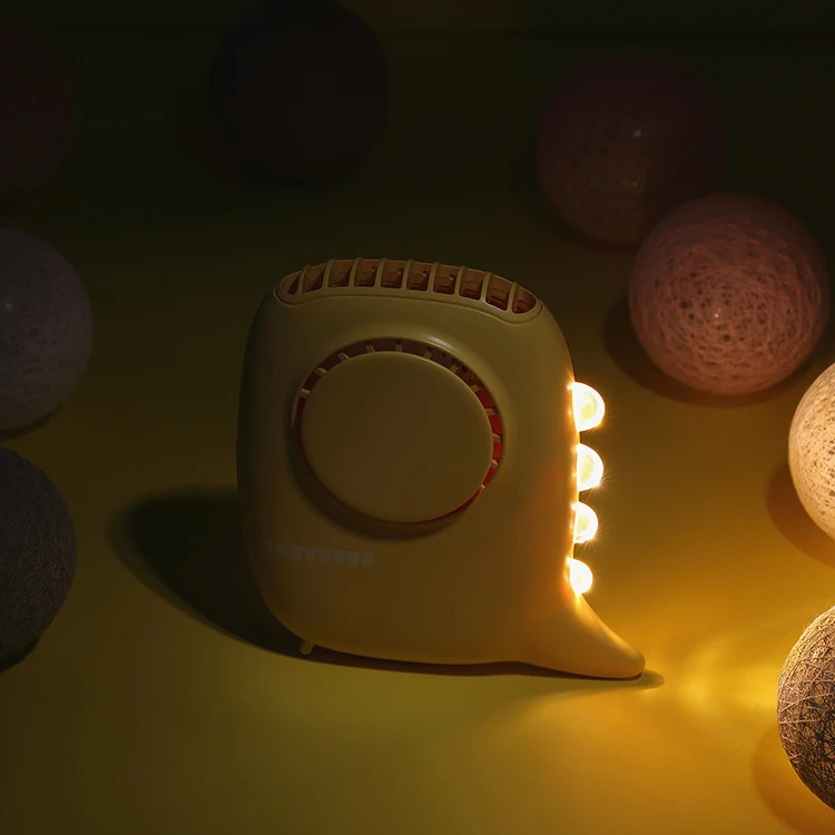 CYNRIN Portable Bladeless Rechargeable Battery Mini LED Air Cooling USB Flexible Goose Neck Fan Kids Neck-Fan Cute With Light