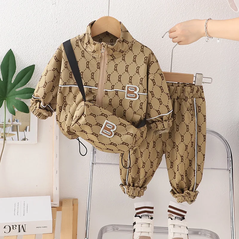 Children Fashion Designer Boutique Toddler Kids Three Pieces Tracksuit Baby Activewear Clothing Sets Luxury Boys Outfits