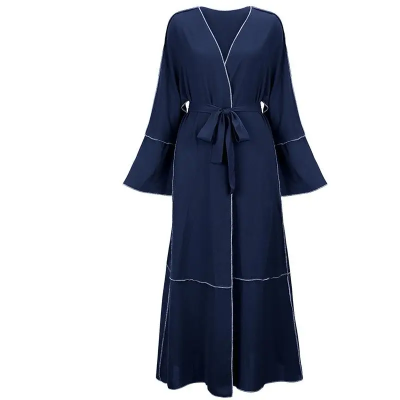 Fall 2024 Modest Coats New Muslim Jumpsuit Fashion Open Kaftan Dubai Abaya Turkish Cardigan