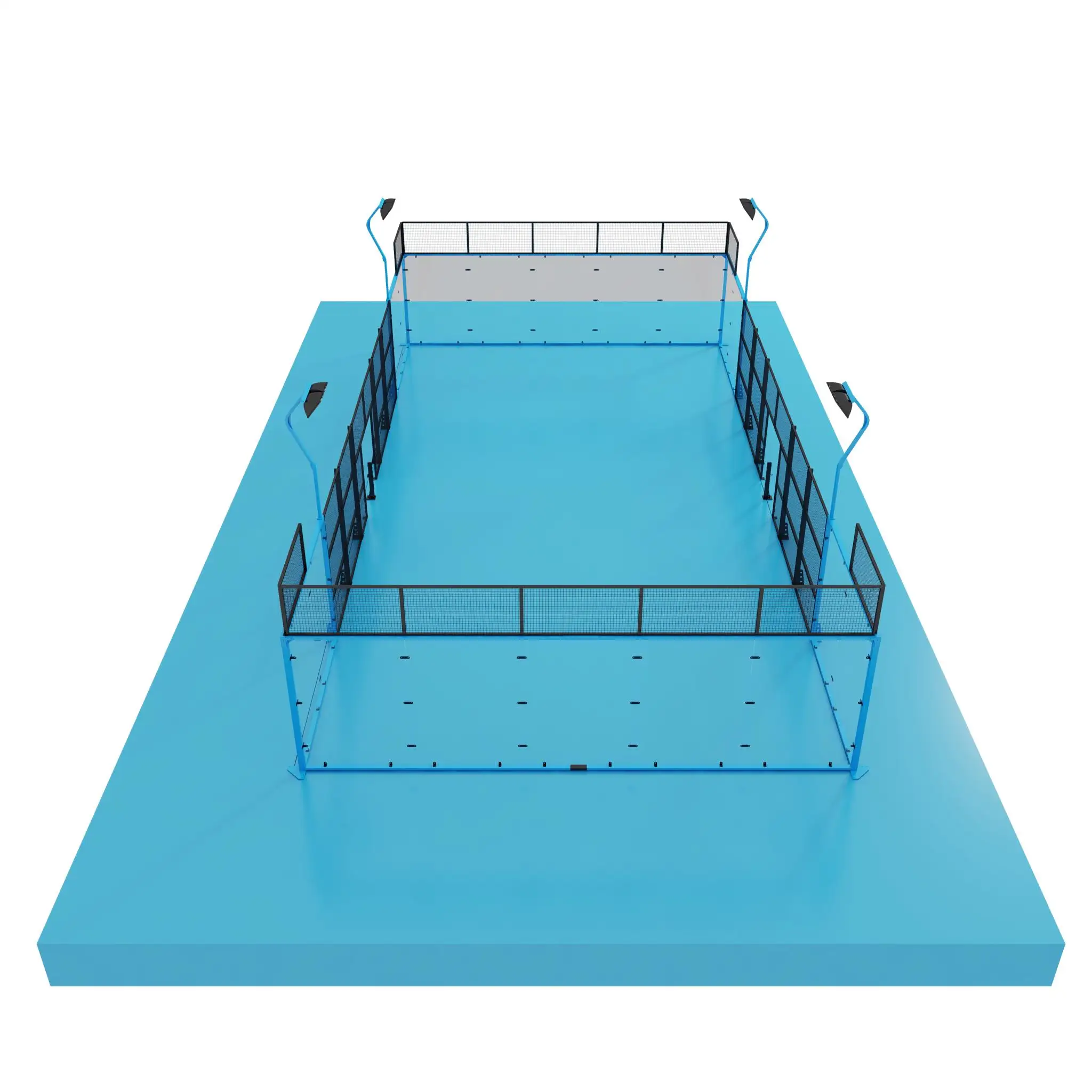 ZRG Custom Logo 10*20m 1V1 Outdoor Sports Padel Tennis Court Professional 12mm Explosion-Proof Tempered Glass