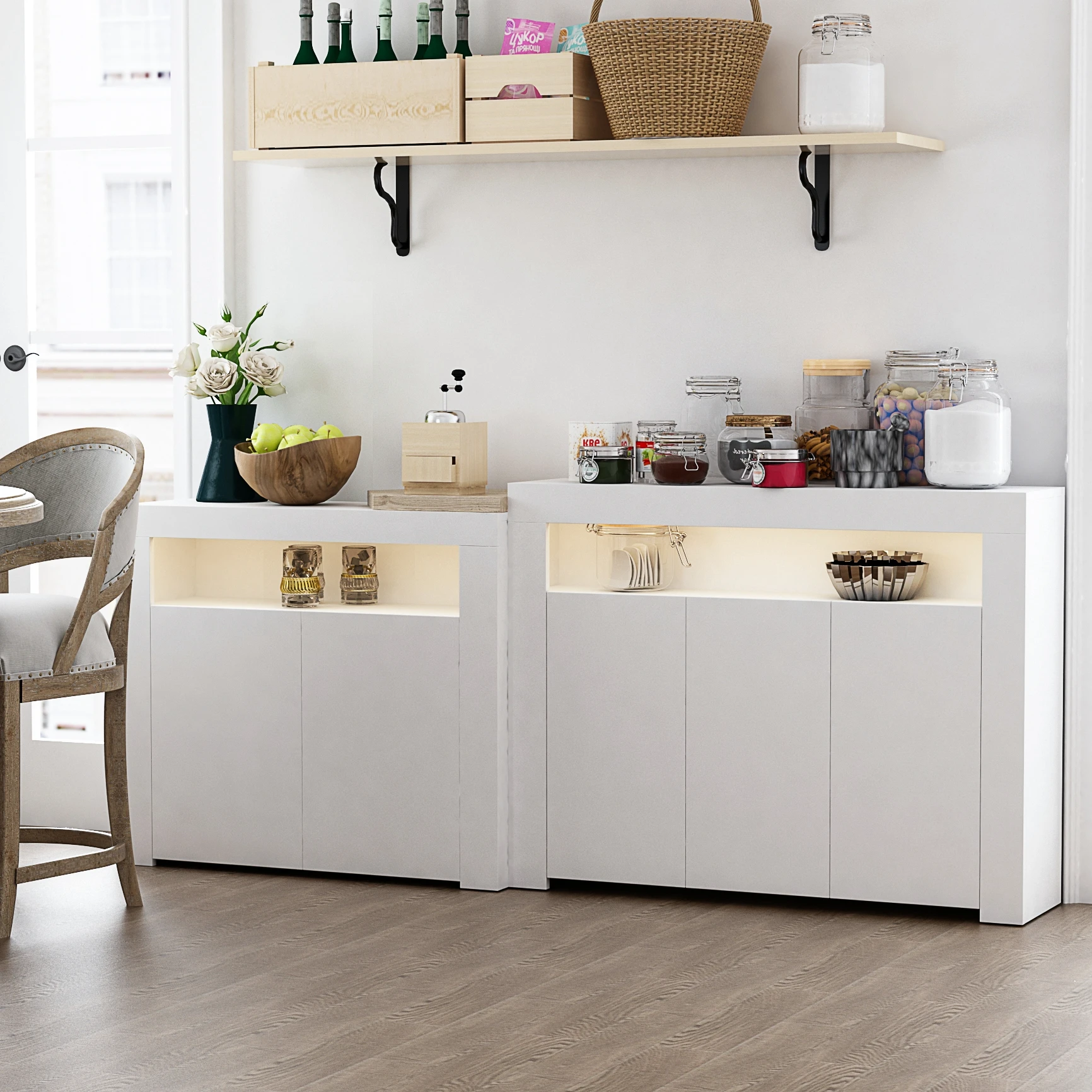 High Gloss Large Modern Buffet Cabinet Home Furniture Wooden Chest Of Drawer Dining Sideboard Design