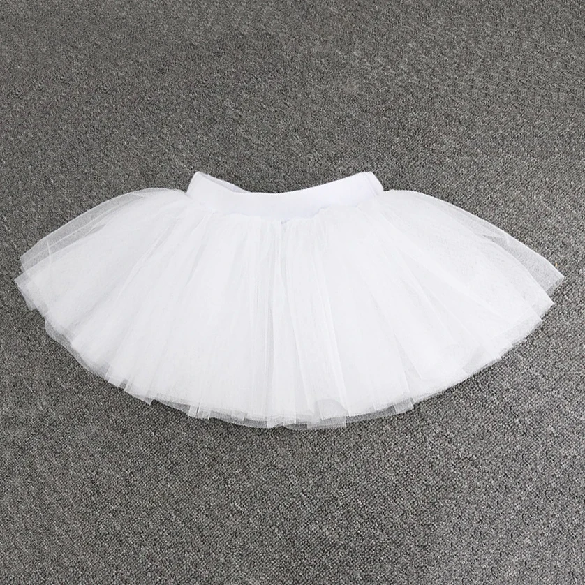 TT036 Four Layers Soft Tulle Mesh Girls Ballet Flare Dance Skirts Kids Teenage Girls Fluffy Tutu Skirts Princess Dance Wear Tutu