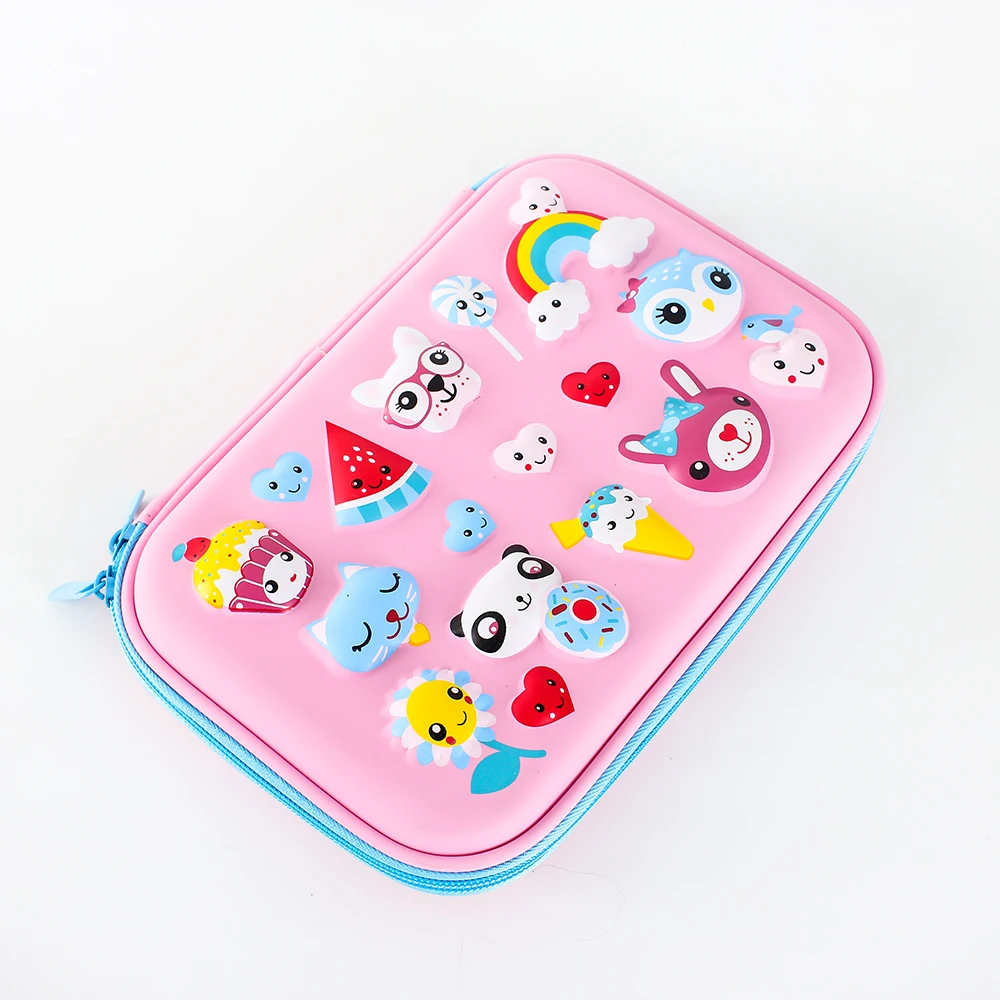 Cartoon cute pencil pouch school pencil case with zipper with big capacity stationery pouch for school