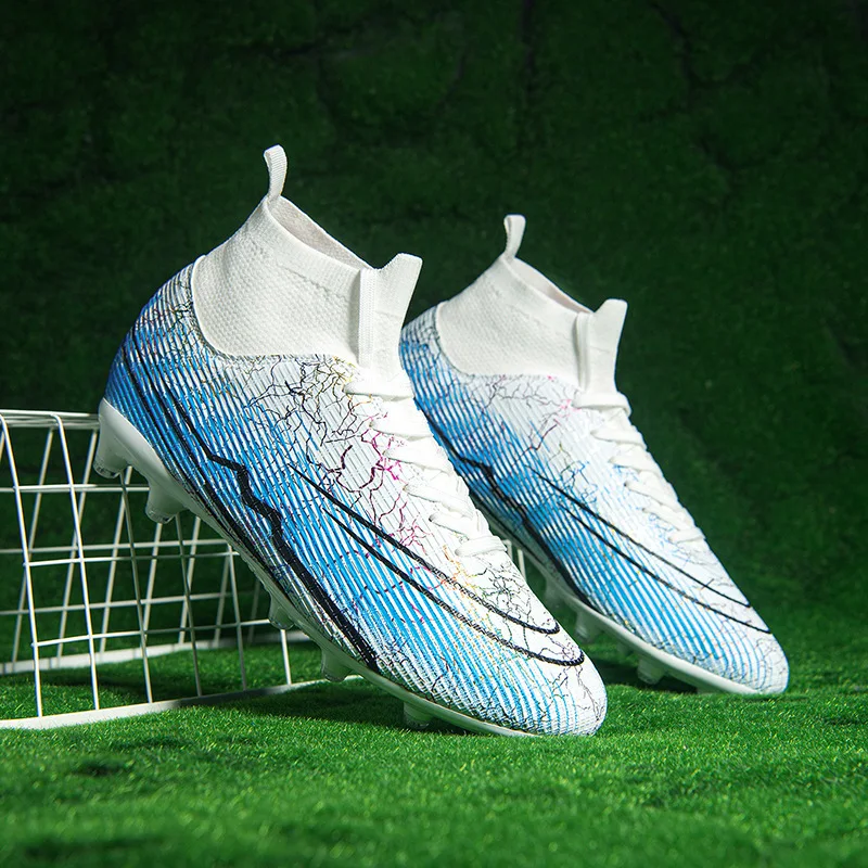 Wholesale hot selling high top tf broken nails ag nails leather training football shoes  men casual sports running shoes