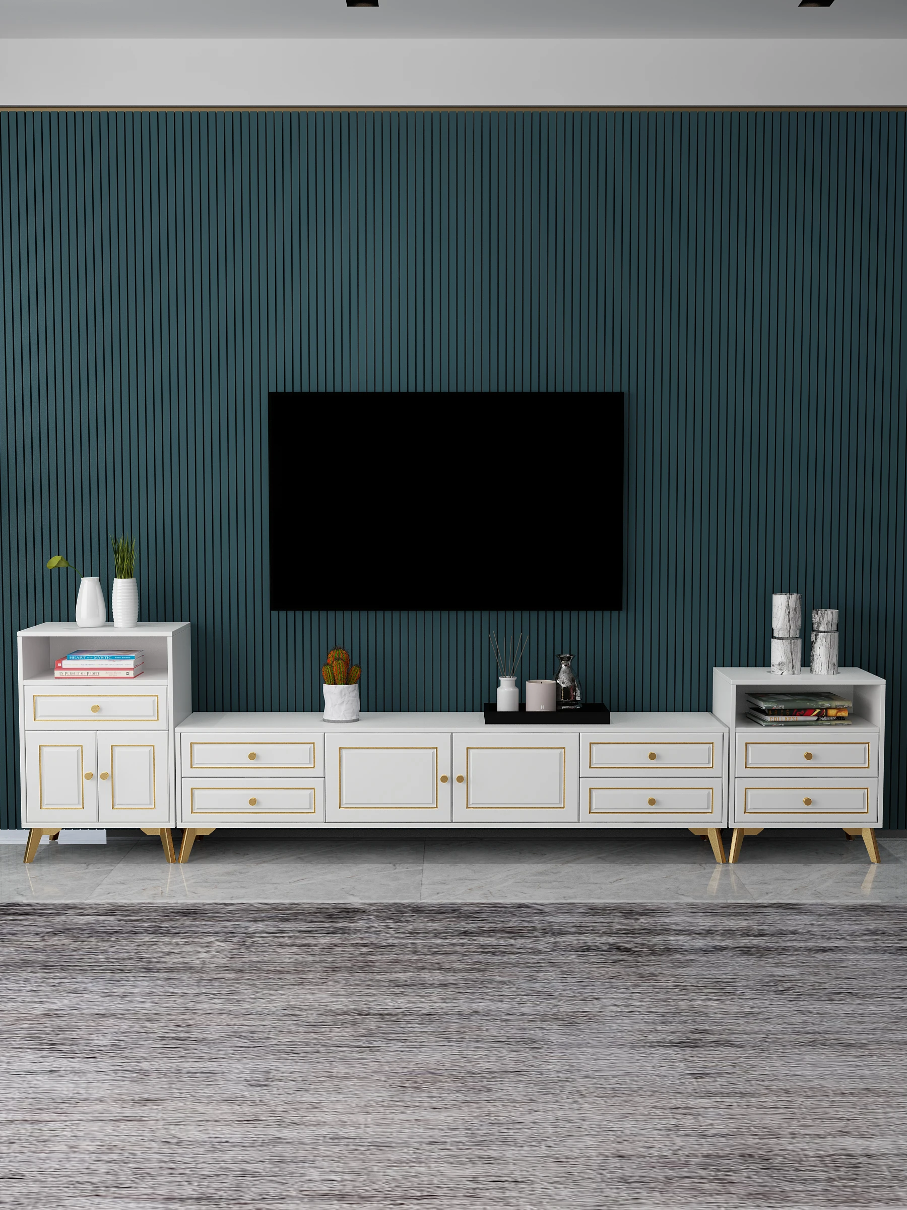 
Modern designs living room furniture tv cabinet white table cabinet 