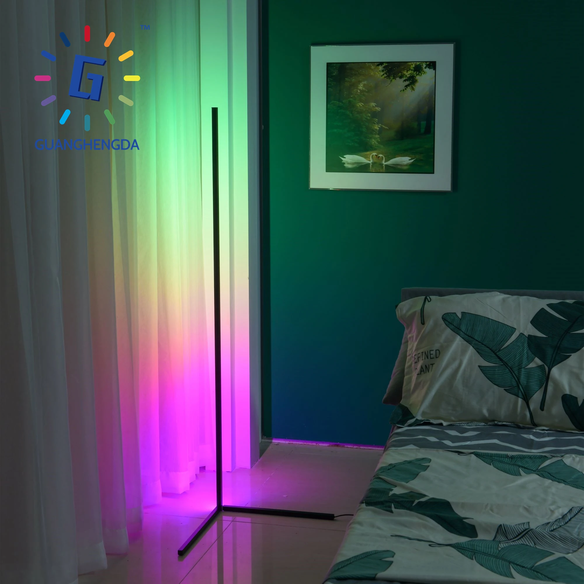  Современный скандинавский светодиодный Rgb светильник меняющая цвет Минималистичная напольная лампа с дистанционным управлением через приложение простым штоком штативом угловым и цветным светом для