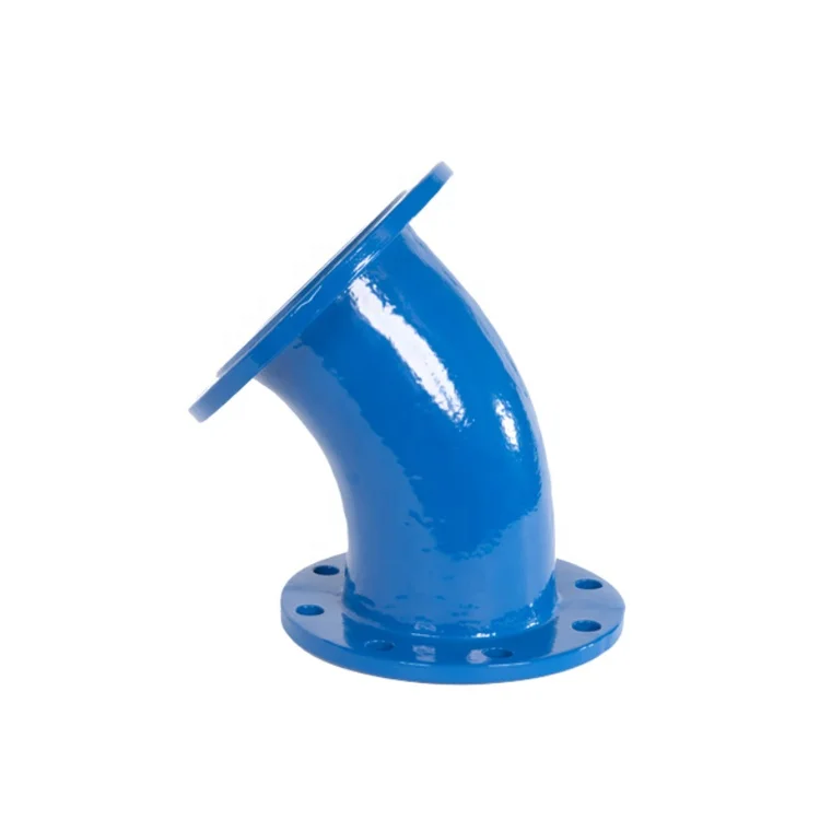 High Quality ISO2531 DI Double Flanged Fittings 45 Degree Bend Ductile Iron Pipe 45 degree Elbow