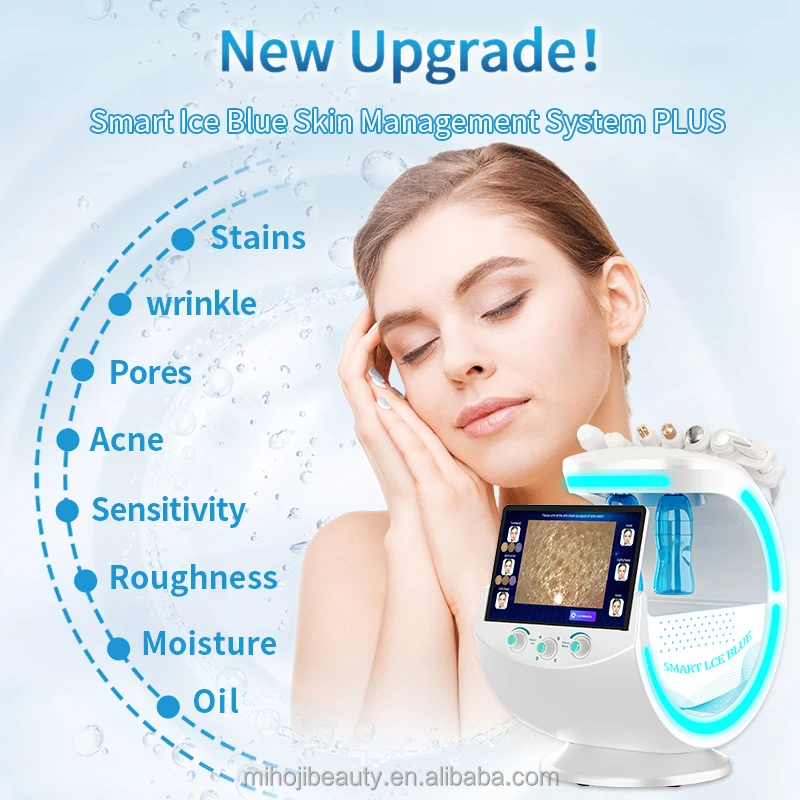 7 in 1 smart ice blue plus skin detection wet dermabrasion hydro facial machine