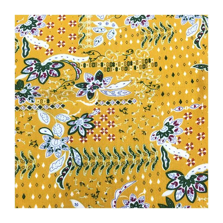 Breathable and comfortable wrinkle-free print rayon fabric printed for women