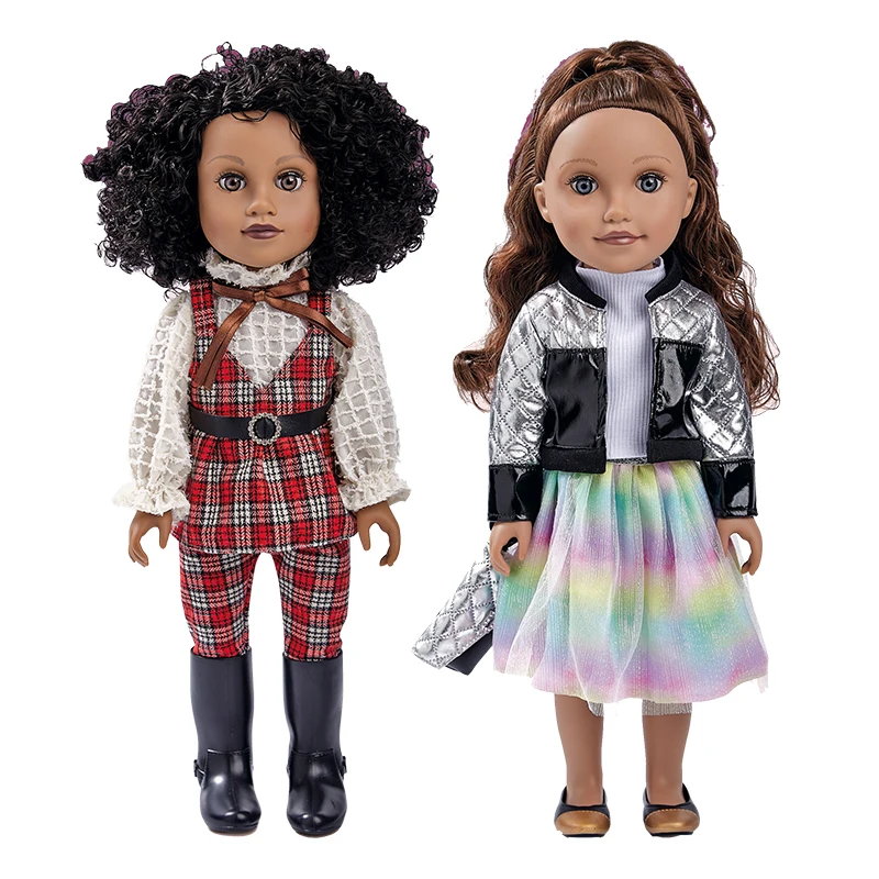 New Dress Up Silicone Fashion Girl Dolls American Doll 18 inch Vinyl Baby Doll