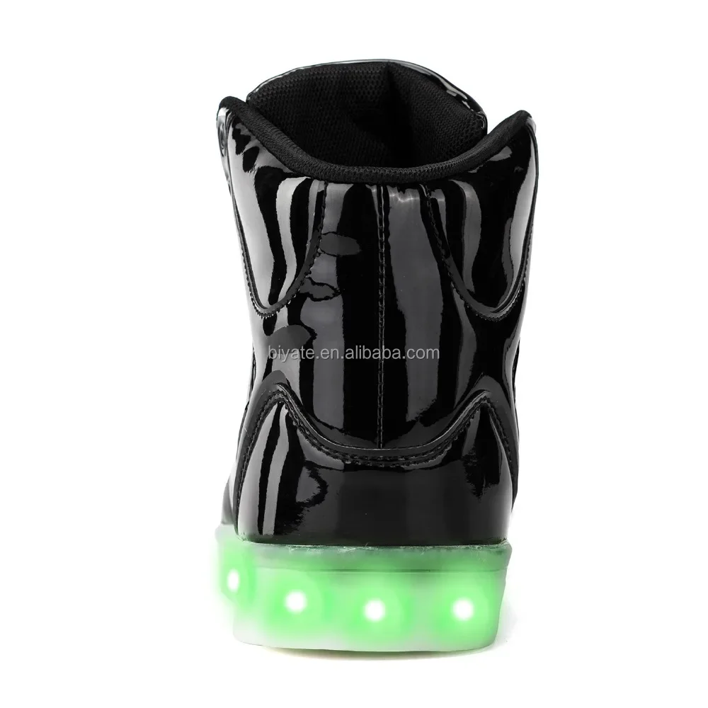 Children led light up shoes PU leather casual shoes light up shoes For Kids
