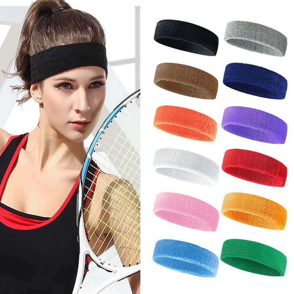 Towel headband Men Sweat Hair Bands Treadmill Forehead Protection Running Fitness Yoga Tenis Overgrip Women Elastic Sweatband
