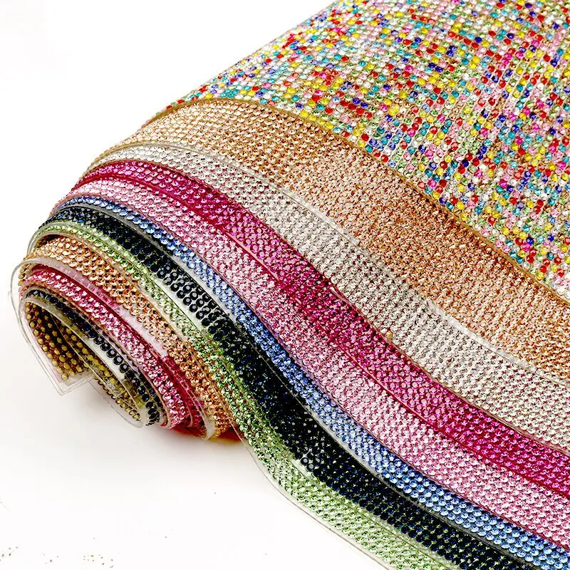 24*40 cm  rainbow Bling Self Adhesive and Hot fix Rhinestone Sheet rhinestone sticker