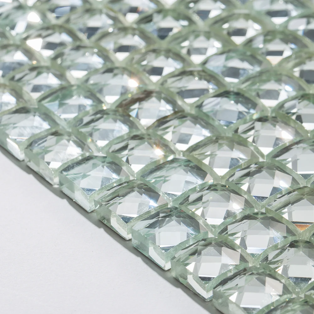Century Shining Mirror Square Crystal Glass Mosaic Tile