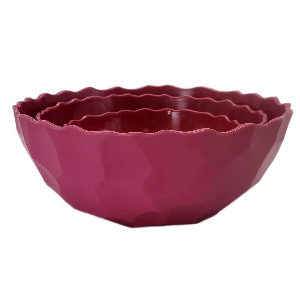 EU food certificate durable high quality melamine salad serving bowl set with waved shape