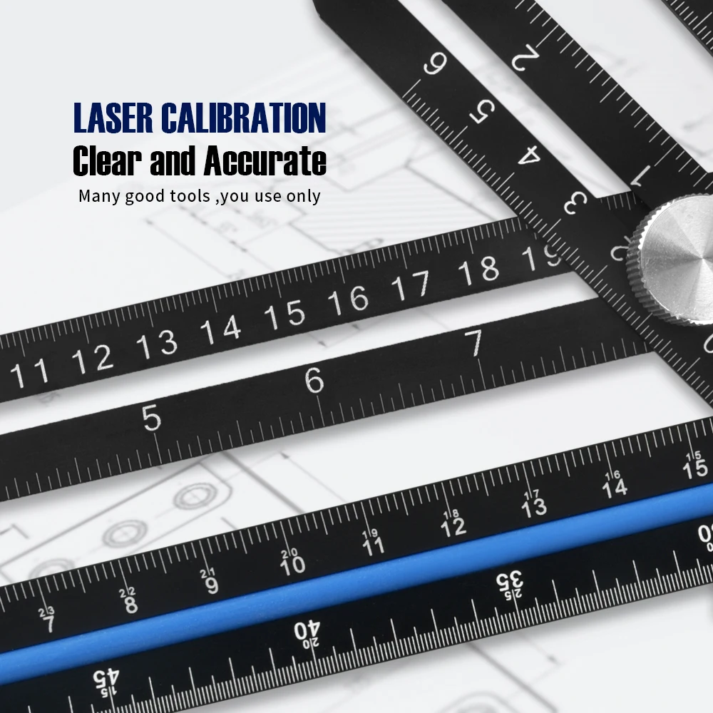 High quality Folded angle ruler Triangular Aluminum Scale with 30 cm Architect Ruler sets