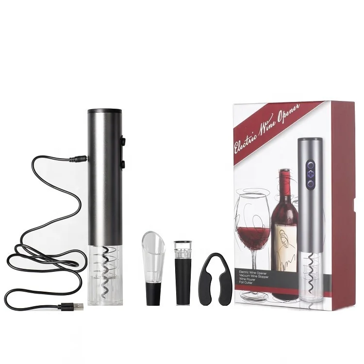New Arrival USB Rechargeable Automatic Electric Wine Opener Set and Electric Wine Corkscrew Gift Set Kit