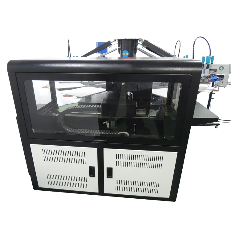 4 color 12 station Hybrid Digital Automatic T-shirt Silk Screen Printer With 4pcs Auto IR Flash dryer with Sensor