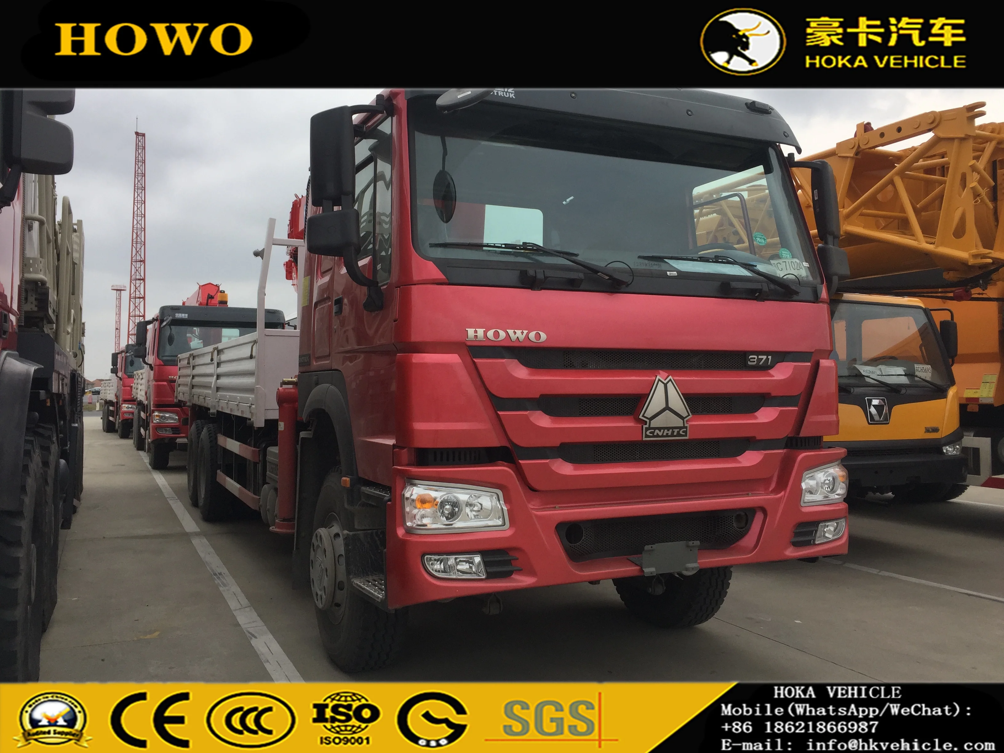 Горячая Распродажа SINOTRUK HOWO 6X4 371HP 12T грузовик с подъемным краном SQ12SK3Q