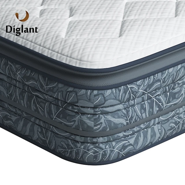 D58 Diglant hotel bedroom furniture soft compressed sponge queen size hotel euro pillow top luxury spring mattress